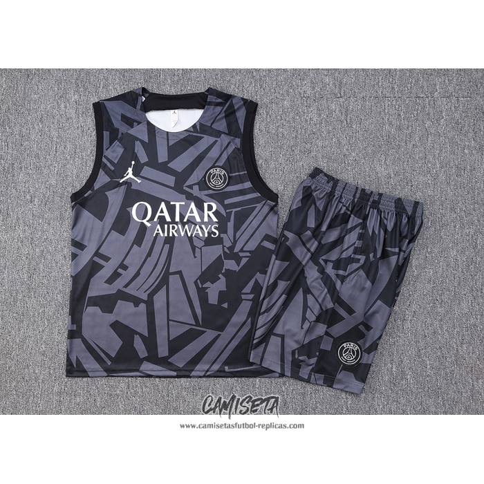 Chandal del Paris Saint-Germain Jordan 2023-2024 Sin Mangas Negro y Gris